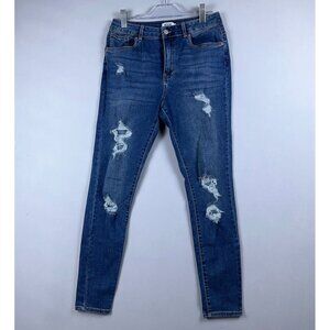 Miami Skinny Jeans Womens Size 9 Distressed High Rise Medium Wash Blue